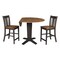 International Concepts 42 in. Solid Wood Dual Drop Leaf Dining Table with 2 Counter Height Stools in Hickory/Washed Coal K45-42DPT-23B-S102-2 - alternate 2